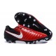 Nike Tiempo Legend 7 FG Leather Firm Ground Boots Red Black White