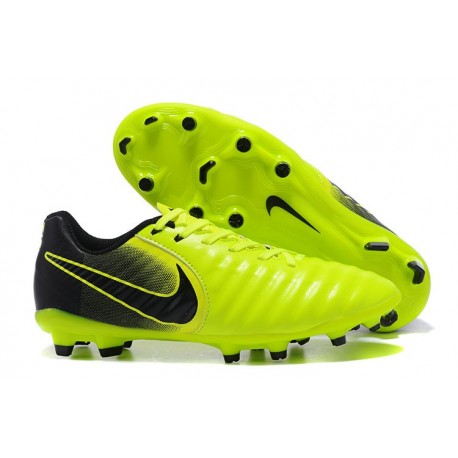 Nike Tiempo Legend 7 FG Leather Firm Ground Boots Volt Black