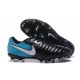 Nike Tiempo Legend 7 FG Leather Firm Ground Boots Black Blue White