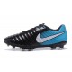 Nike Tiempo Legend 7 FG Leather Firm Ground Boots Black Blue White