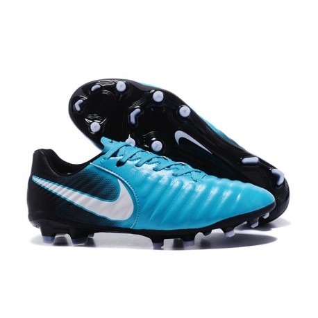 Nike Tiempo Legend 7 FG Leather Firm Ground Boots Blue White Black