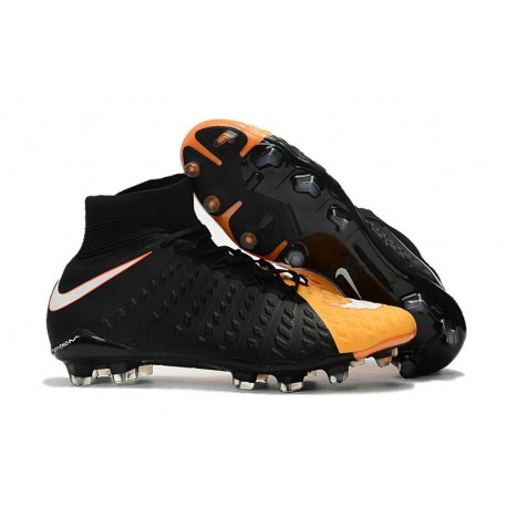 Nike Mens Hypervenom Phantom 3 Dynamic Fit FG Soccer Cleat Black White Laser Orange Volt