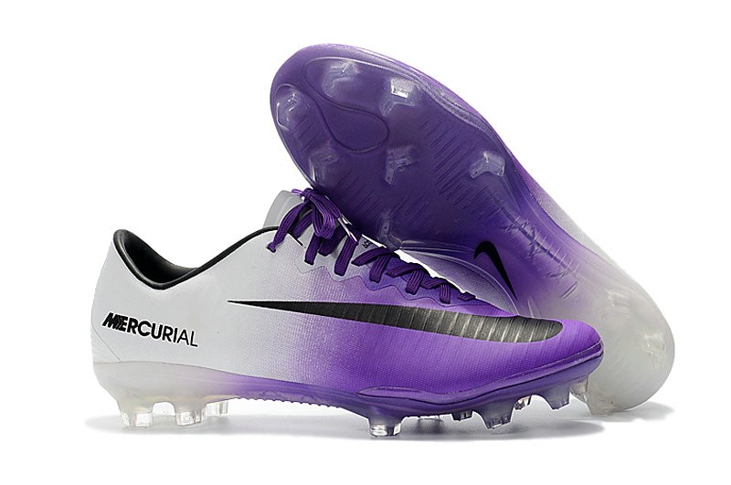 purple soccer boots