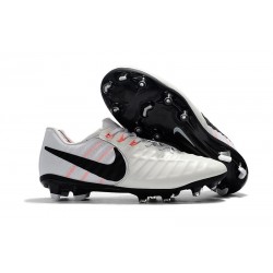 Nike Tiempo Legend 7 FG Leather Firm Ground Boots White Black