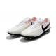 Nike Tiempo Legend 7 FG Leather Firm Ground Boots White Black