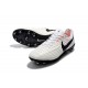 Nike Tiempo Legend 7 FG Leather Firm Ground Boots White Black
