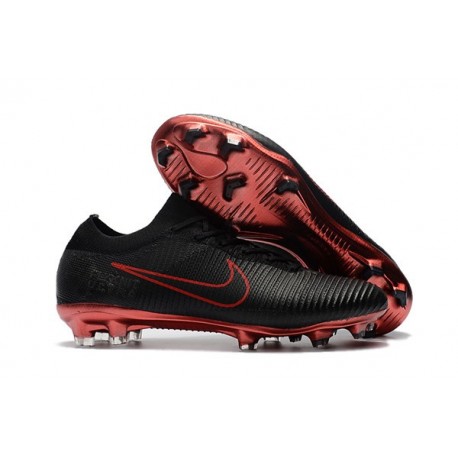 New Nike Soccer - Mercurial Flyknit FG Black Red