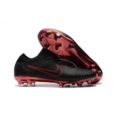 New Nike Soccer Shoes - Mercurial Vapor Flyknit Ultra FG Black Red