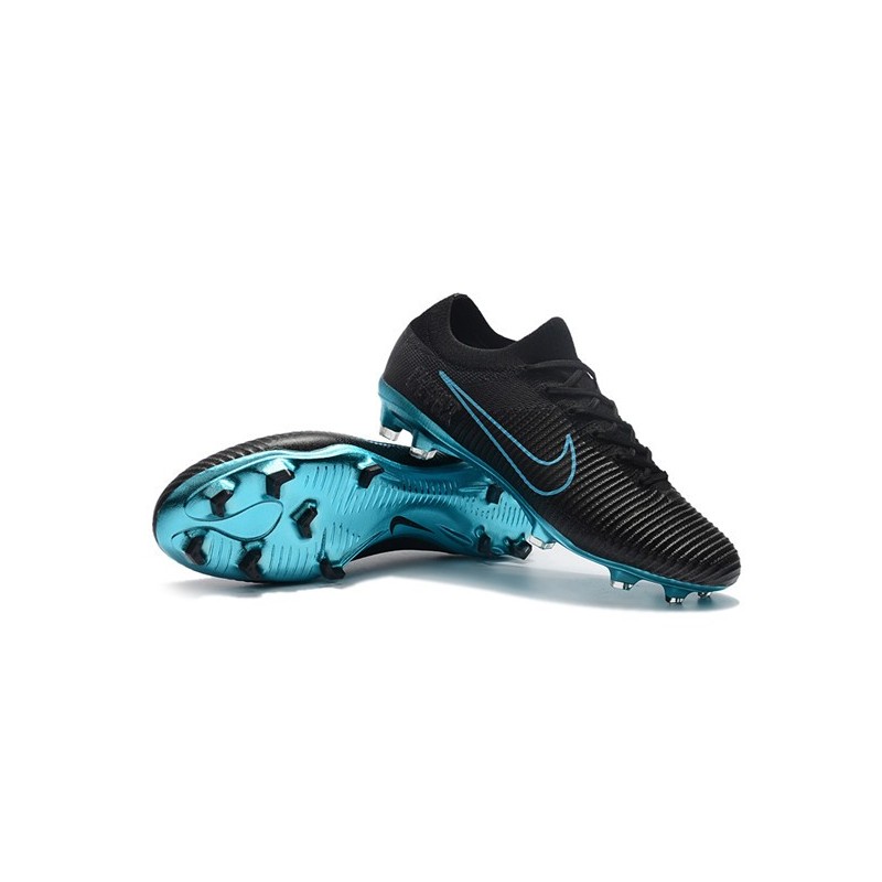 New Nike Soccer Shoes - Mercurial Vapor Ultra FG Black Blue