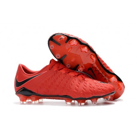 2017 Nike Hypervenom Phantom III FG Soccer Shoes University Red White Bright Crimson Hyper Crimson