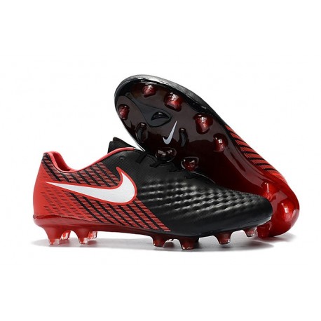 New Nike Magista Opus II FG Football Boots - Low Price - Black White Hyper Crimson Bright Crimson