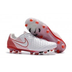 New Nike Magista Opus II FG Football Boots - Low Price - White Red
