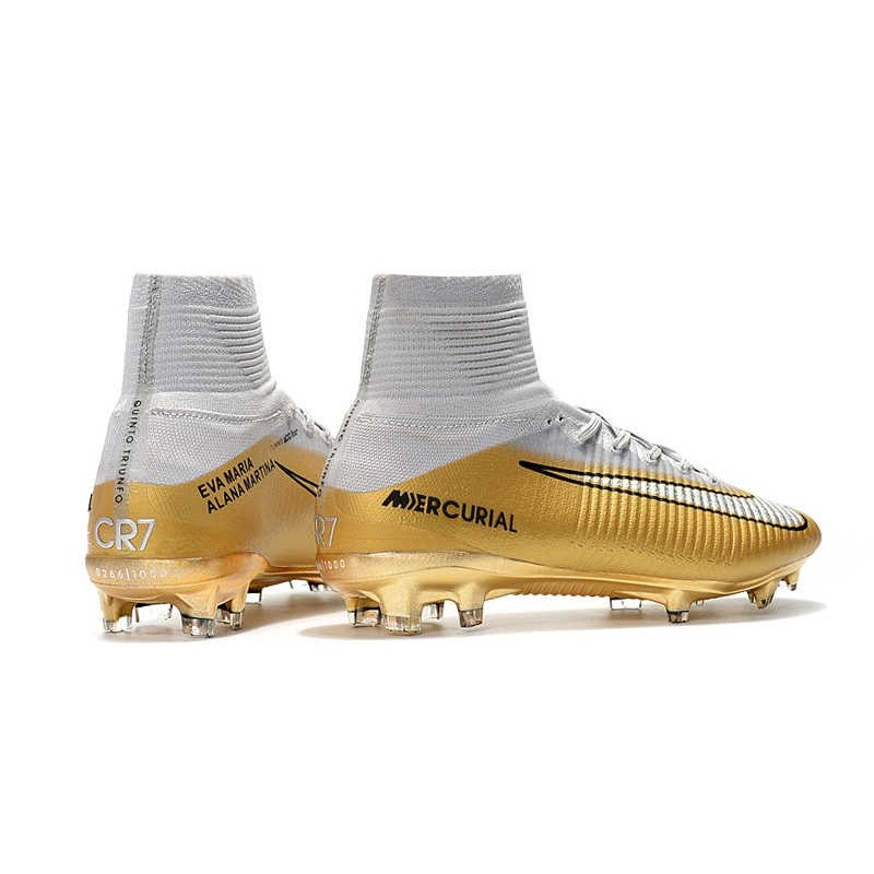 nike cr7 white and gold