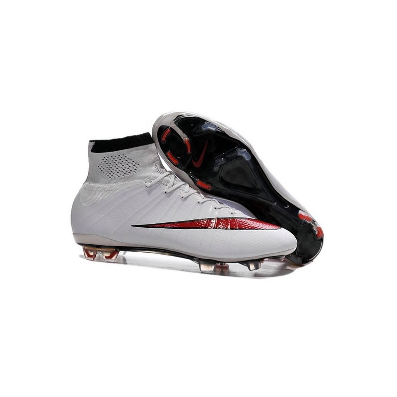 red and black soccer shoes