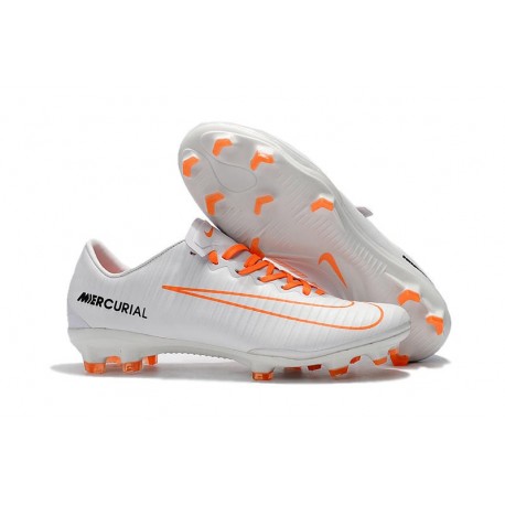 Nike Mercurial Vapor XI FG Soccer Shoes - New Arrival Football Boots White Orange