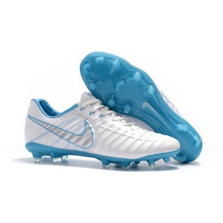 Nike Tiempo Legend VII FG FG Soccer Shoes - Low Price White Blue