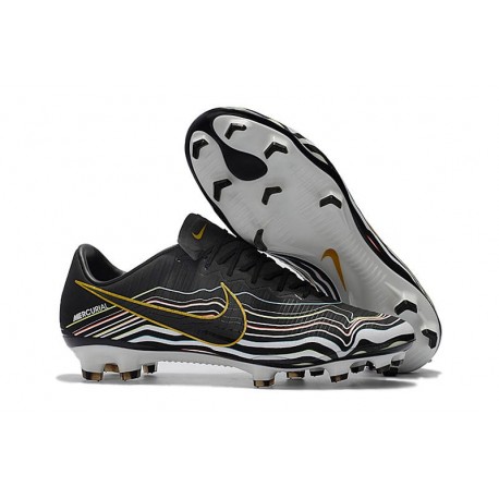 Nike Mercurial Vapor XI FG Soccer Shoes - New Arrival Football Boots Black White Gold