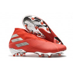 Adidas Nemeziz 19+ FG Soccer Cleats Active Red Silver