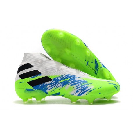Adidas Nemeziz 19+ FG Soccer Cleats White Green Blue Black