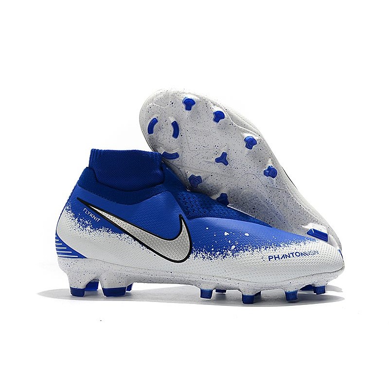 blue and white nike soccer cleats