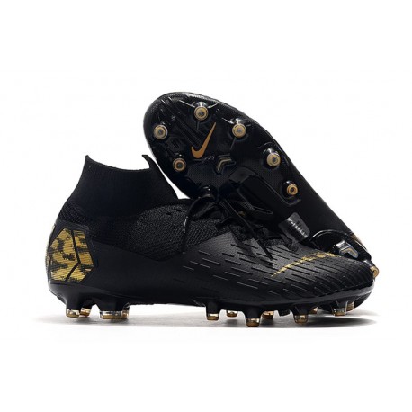 Nike Mercurial Superfly 7 AG Elite Cleats Black Gold