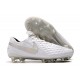 Nike Tiempo Legend VIII Elite FG Cleat White Pure Platinum