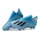 adidas X 19+ Firm Ground Soccer Cleats Bright Cyan Core Black 