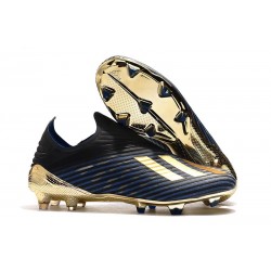 adidas X 19+ Firm Ground Soccer Cleats Core Black Gold Metallic Blue