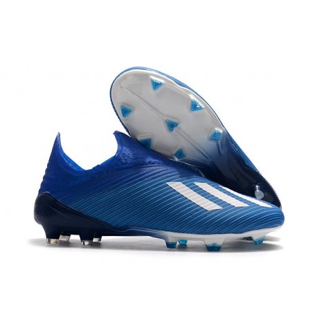 adidas X 19+ Firm Ground Soccer Cleats Royal Blue White