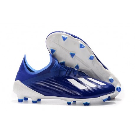 adidas Men's X 19.1 FG Soccer Cleats Royal Blue White