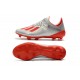 adidas Men's X 19.1 FG Soccer Cleats Silver Metallic Hi-Res-Red White
