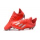 adidas Men's X 19.1 FG Soccer Cleats Crimson Silver