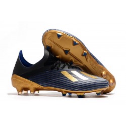 adidas Men's X 19.1 FG Soccer Cleats Black Blue Gold