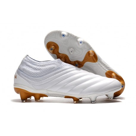 adidas Copa 19+ FG Soccer Cleats White Gold Metallic