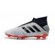 adidas Predator 19+ FG Soccer Cleats Silver Metallic Core Black