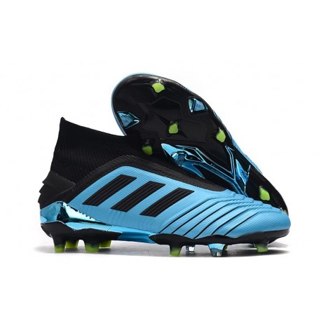 adidas Predator 19+ FG Soccer Cleats Bright Cyan Core Black