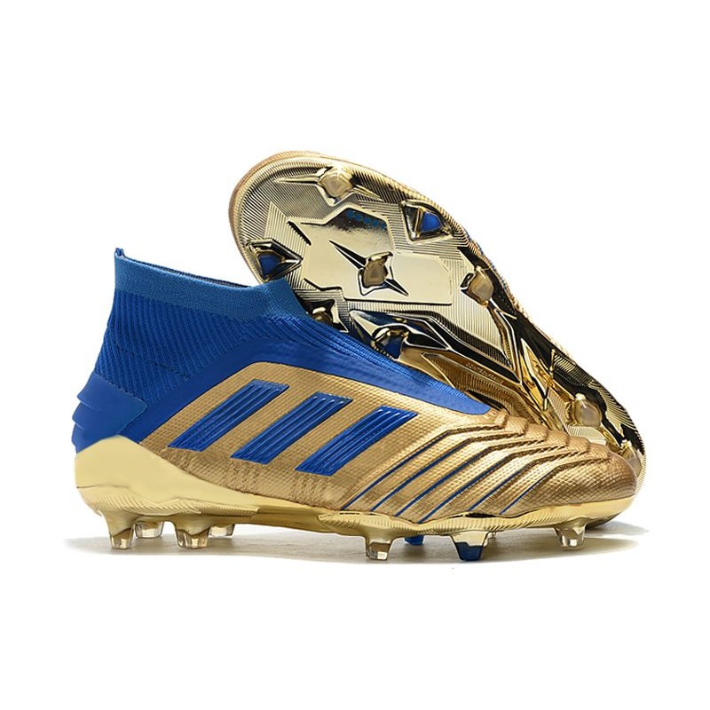 ADIDAS PREDATOR 19.1 FG MEN's SOCCER CLEATS BLUE/GOLD F35608 SIZE 9.5 