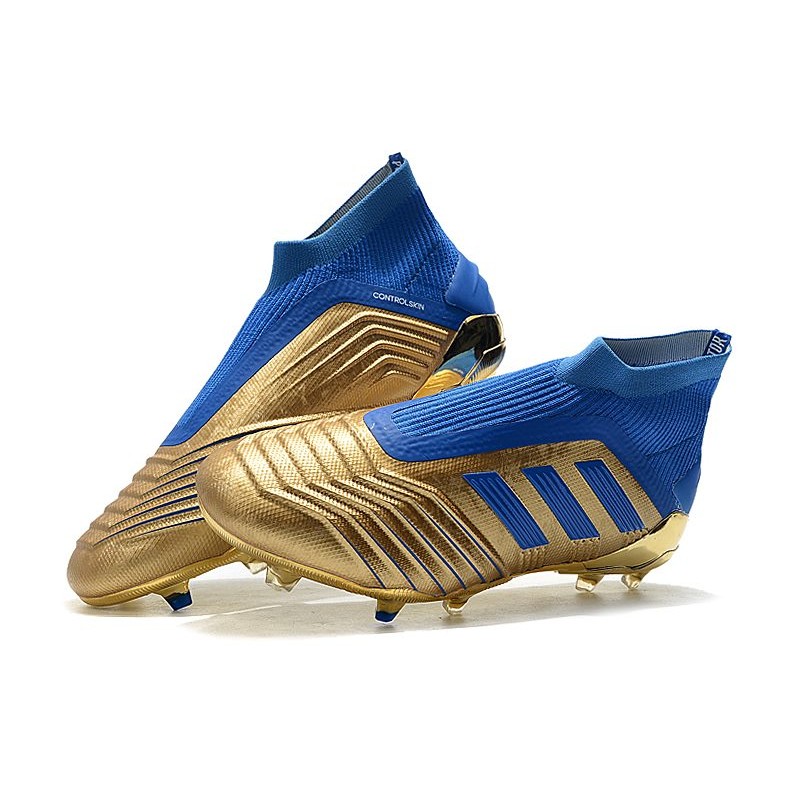 ADIDAS PREDATOR 19.1 FG MEN's SOCCER CLEATS BLUE/GOLD F35608 SIZE 9.5 