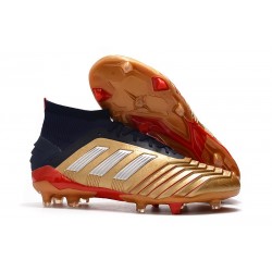 adidas Predator 19.1 FG Men's Boots Gold Silver Red