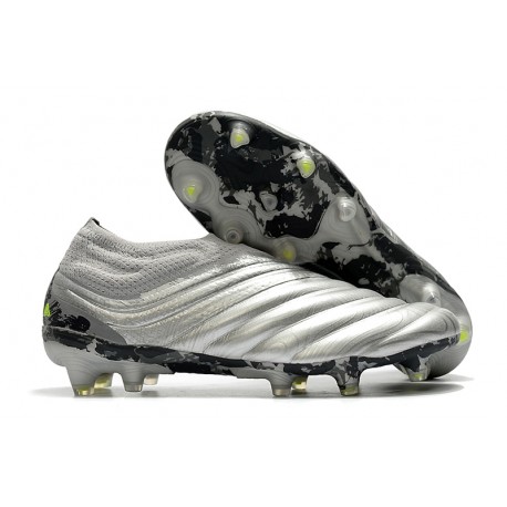 adidas Copa 20+ FG K-Leather Soccer Cleat Silver Solar Yellow