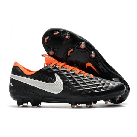 Nike Tiempo Legend VIII Elite FG Cleat Black White Orange