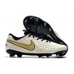 Nike Tiempo Legend VIII Elite FG Cleat White Golden Black