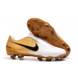 Nike Phantom VNM Elite FG Soocer Shoes White Gold Black