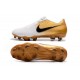 Nike Phantom VNM Elite FG Soocer Shoes White Gold Black