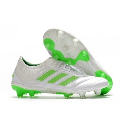 adidas Copa 19.1 FG Soccer Boots White Solar Lime