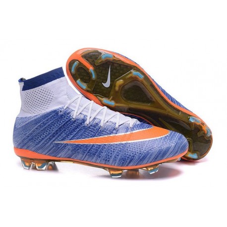 orange and white nike football cleats