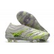 adidas Copa 20+ FG K-Leather Soccer Cleat White Core Black Signal Green