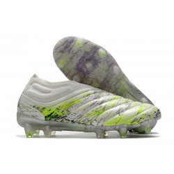 adidas Copa 20+ FG K-Leather Soccer Cleat White Core Black Signal Green