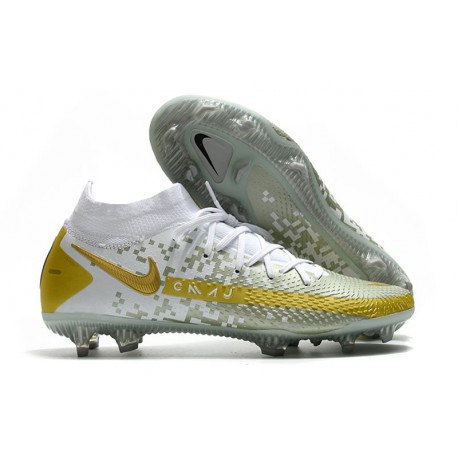 Nike Phantom GT Elite DF FG Firm Ground White Grey Gold