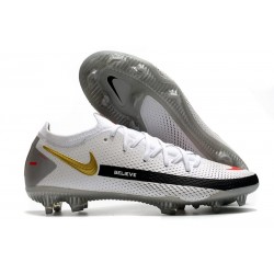 New 2021 Nike Phantom GT Elite FG Boots White Black Gold Red